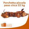 La porchetta piccola: la scelta perfetta per eventi con un tocco di tradizione La porchetta piccola, dal peso di 22-24 kg, rappresenta un’opzione ideale per eventi intimi come rinfreschi, comunioni o feste